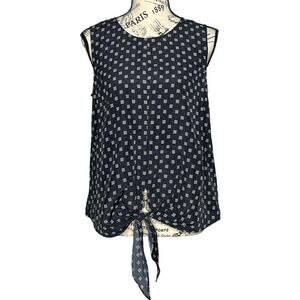 Market & Spruce SMALL Billy Button Back Tie Front Top - Stitch Fix Dot Blouse